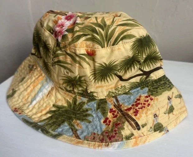 Gymboree De Colección 2004 Bebé Niño Niña Sombrero para el Sol con Correa de Viento Hawaiano Luau 6-12 Mos Foto 3 de 4