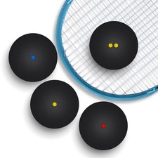 4Pcs Durable Rubber Squash Balls for Indoor Outdoor Sports Training Black