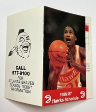 NBA 1986-87 Atlanta Hawks Basketball Schedule-Dominique Wilkins-Atlanta Braves