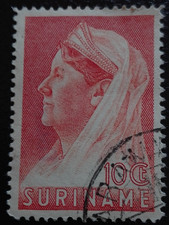 Suriname: 1936 Ship Johannes van Welbeck & Queen Wilhelmi. (Collectable Stamp).