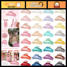 32 PCS Large Acrylic Hair Claw Clips - 4.3" Strong Hold Non-Slip, Assorted Color