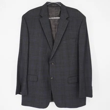 Lauren Ralph Lauren Men's 46L Gray Plaid Two Button Blazer Jacket Coat 100% Wool