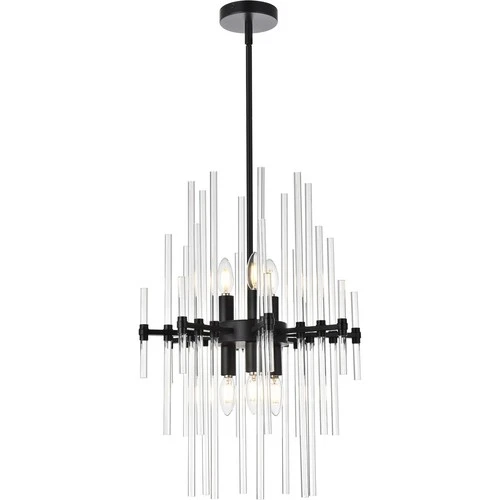 Elegant Lighting 2502D17BK Sienna 6 Light 17 inch Black Pendant Ceiling Light - Picture 1 of 8