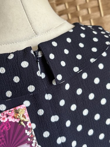 BNWT JOE BROWNS Navy & White POLKA DOT Midi Dress UK 14 L50” ARTY 50s Retro - Picture 11 of 15