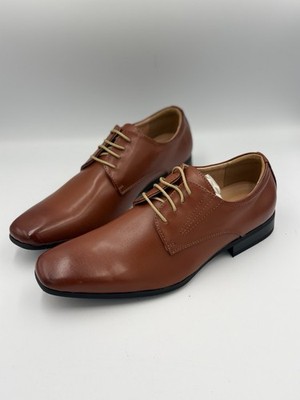 Bruno Marc Gordon Heaxuffer Dress Shoes Men s 9.5 Brown Lace Up Square Toe NIB
