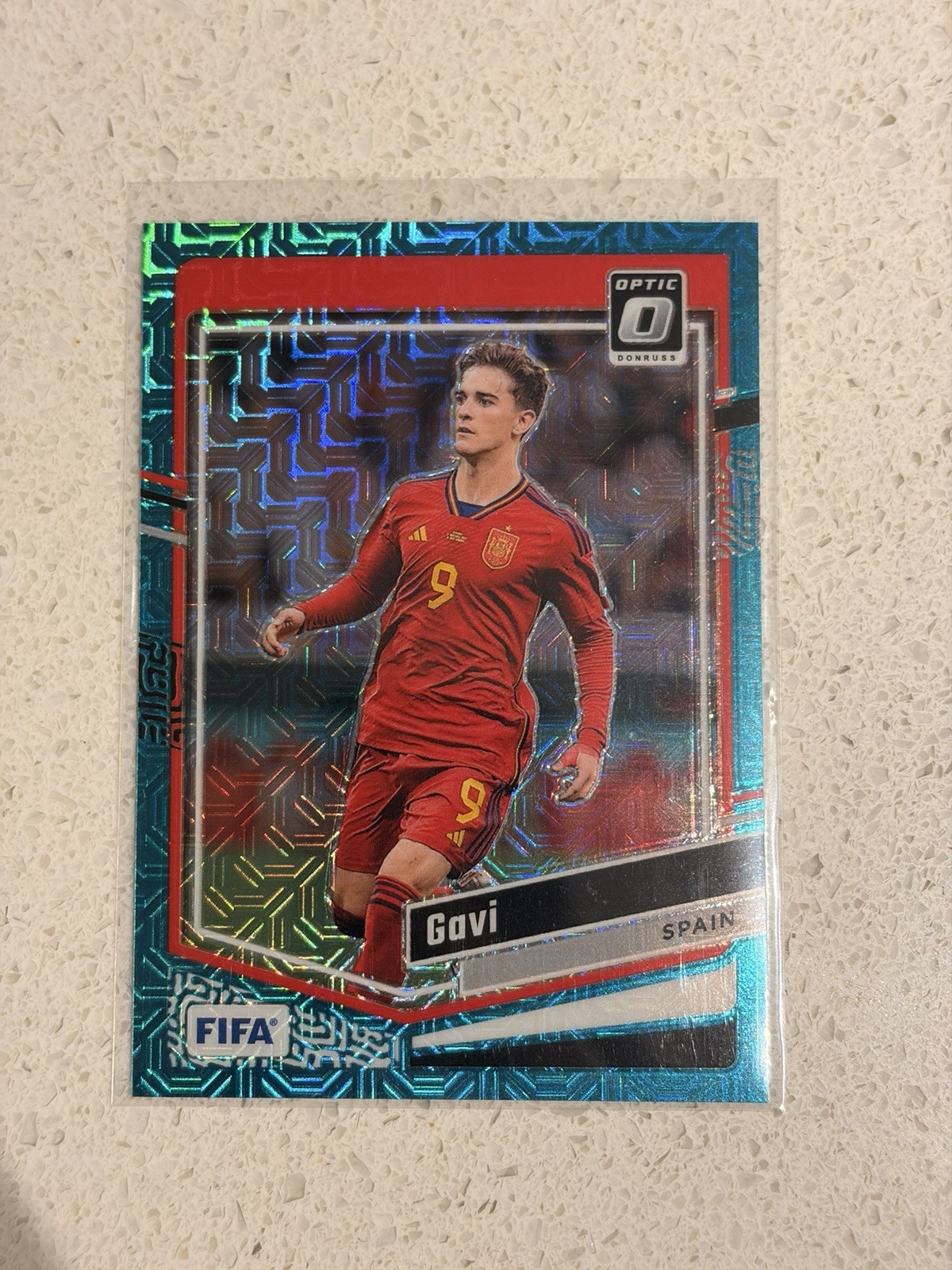 2023-24 Panini Donruss FIFA Optic Teal Mojo Prizm 42/49 Gavi #55