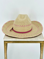 Atwood Girls Pink Pinto Palm Leaf Hat XS/Small