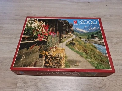 MB Puzzle - Blatten, Wallis , Schweiz - 2000 Teile - 41 Jahre Alt - Bild 1 von 4