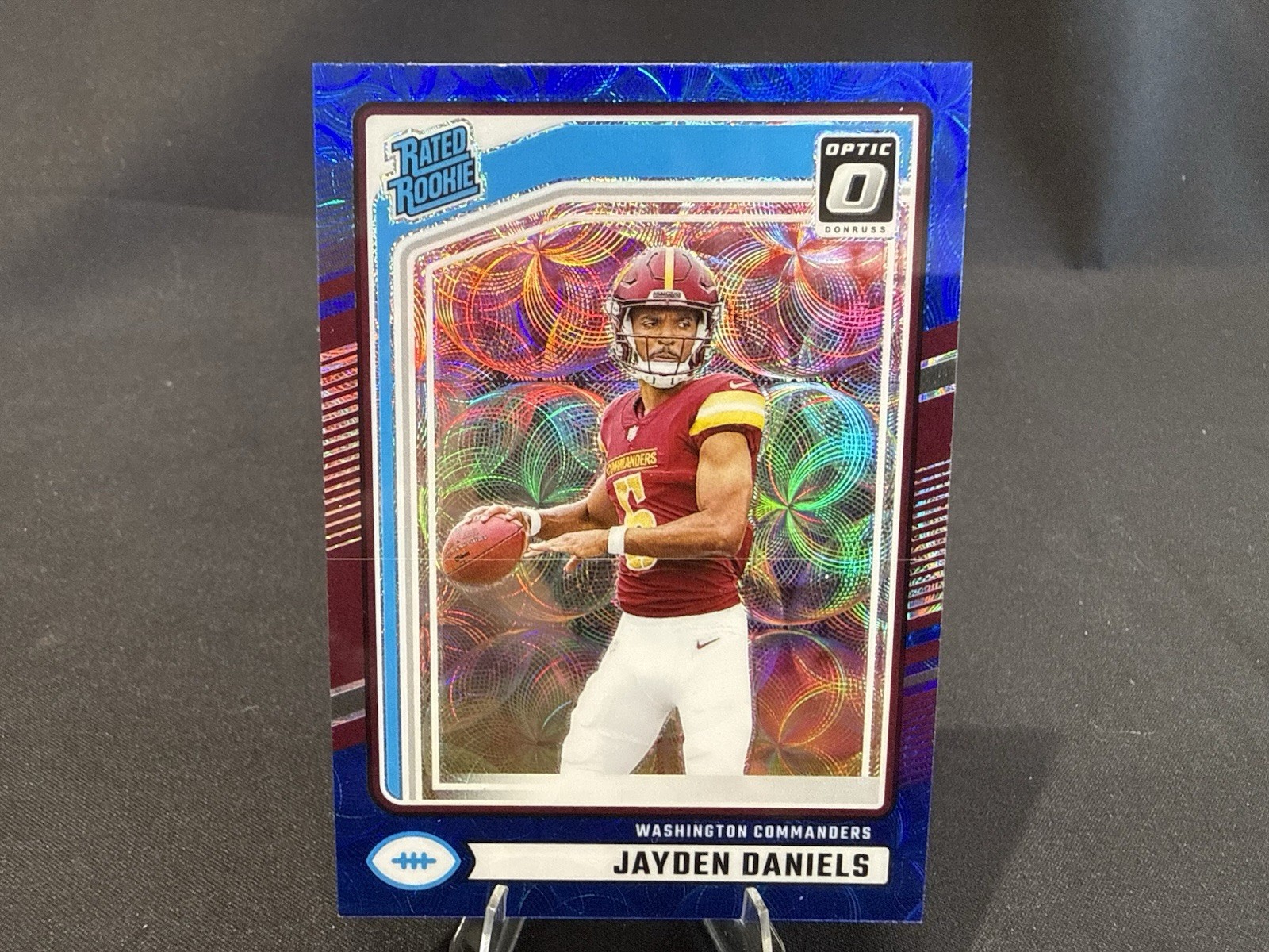 2024 Panini Donruss - Rated Rookie Jayden Daniels #389 Optic Preview Blue Scope
