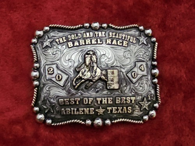 #ad Rodeo Superstar Champion☆2004☆Barrel Racing TROPHY BUCKLE☆Abilene Texas☆RARE☆95 $166.00