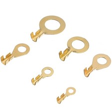 Non-Insulated Brass 3.2-10.2mm Ring Terminals Open Barrel Lugs Wire Connector US