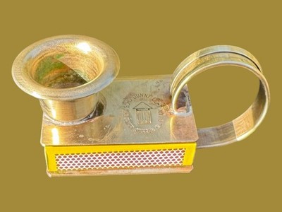 Vintage Messing Sovereign Soho Dunny Light Streichholzschachtel & Kerzenhalter L. 8,5 cm