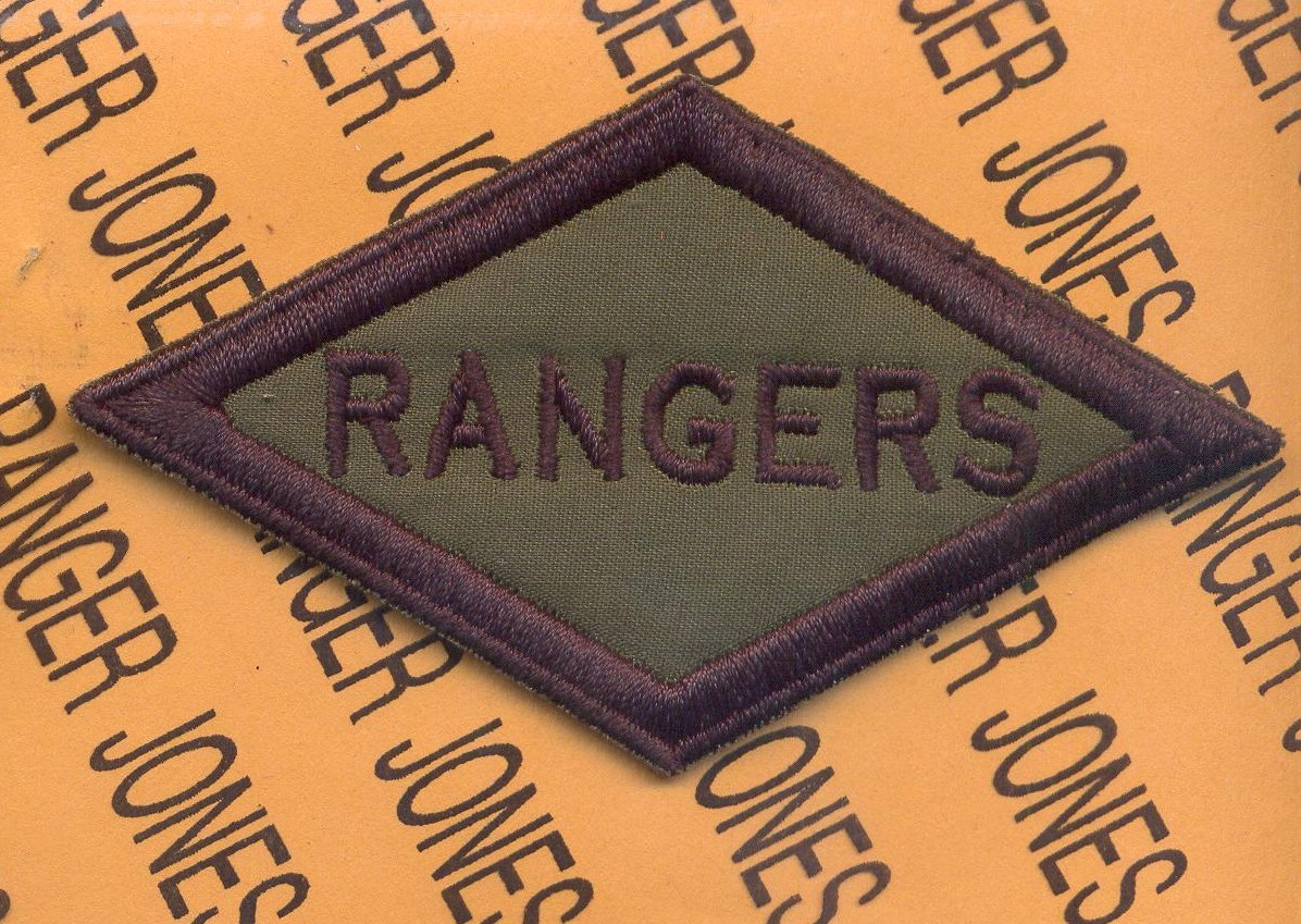WWII RANGER Infantry Diamond OD Green & Black 3.75