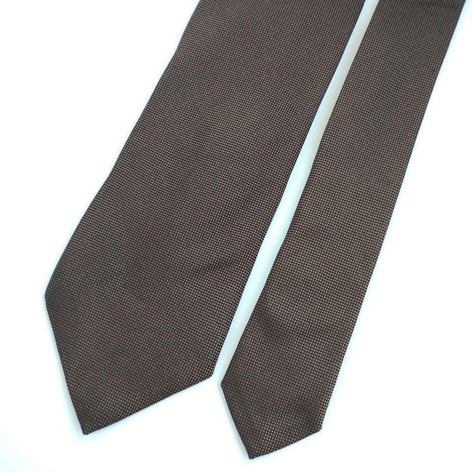 Prada Narrow Tie Brown Plain Solid Luxury Made In Italy eBay