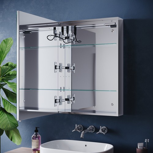 LED Bathroom Mirror Cabinet With Shaver Socket Storage/Demister/Sensor Switch - Picture 72 of 201