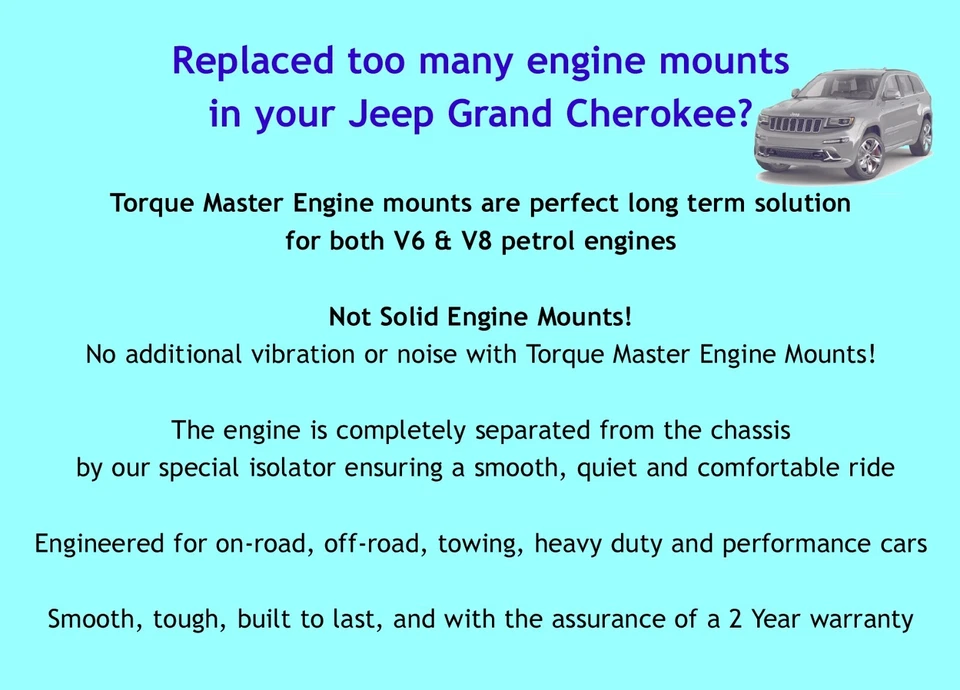 Jeep Grand Cherokee Heavy Duty High Performance Engine Mounts - Image 2 of 4