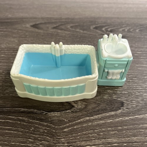 Fisher Price Loving Family Dollhouse Bathroom Set - Bathtub Sink Vanity - Picture 7 of 9