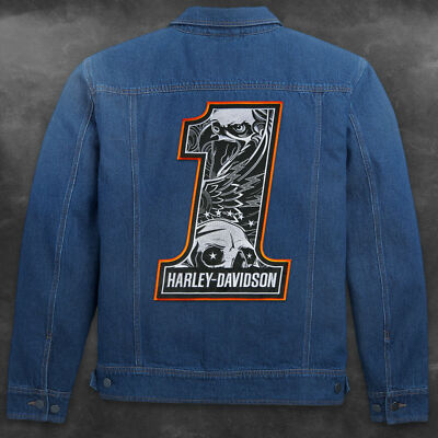 Harley Davidson Nummer 1 Großer Rückenaufnäher Gestickter