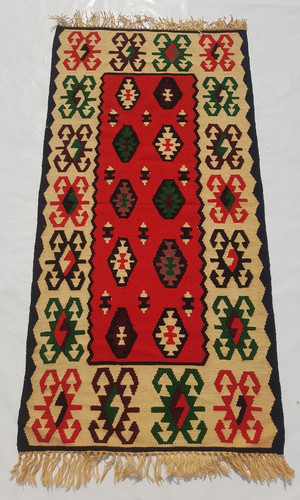 Vintage Traditional Handcrafted Turkish Kilim Rug for Home Décor 138x68 cm