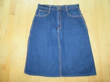 18T/VINTAGE Y2K PS GITANO DENIM SKIRT/ORANGE STITCH/SIZE 12/STRAIGHT/DARK WASH!