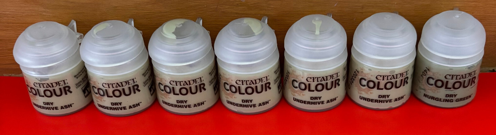 Games Workshop Citadel Dry Paint Underhive Ash (12ml) Bundle Of 7