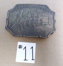 PRE OWNED WBB W-37 SOLID BRASS AMERICAN EXPRESS CO MONTANA RAILROAD BUCKLE 11