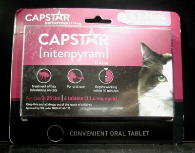 Capstar Oral Treatment for Cats 2-25 lbs 6 Tablets 100%  Genuine !!! Exp. 2027+