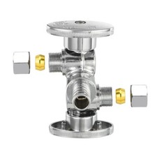 10 PCS 1/4Turn Dual Pex Intlet Angle Valve ,2 Stop Valve, 1/2" Pex x3/8"x3/8"