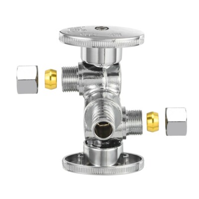 10 PCS 1/4Turn Dual Pex Intlet Angle Valve ,2 Stop Valve, 1/2''(Pex)x3/8''x3/8''