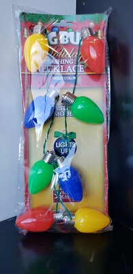 Christmas Big Bulb Light Bulb Led Necklace On Off Flashing Setting Raves  Party