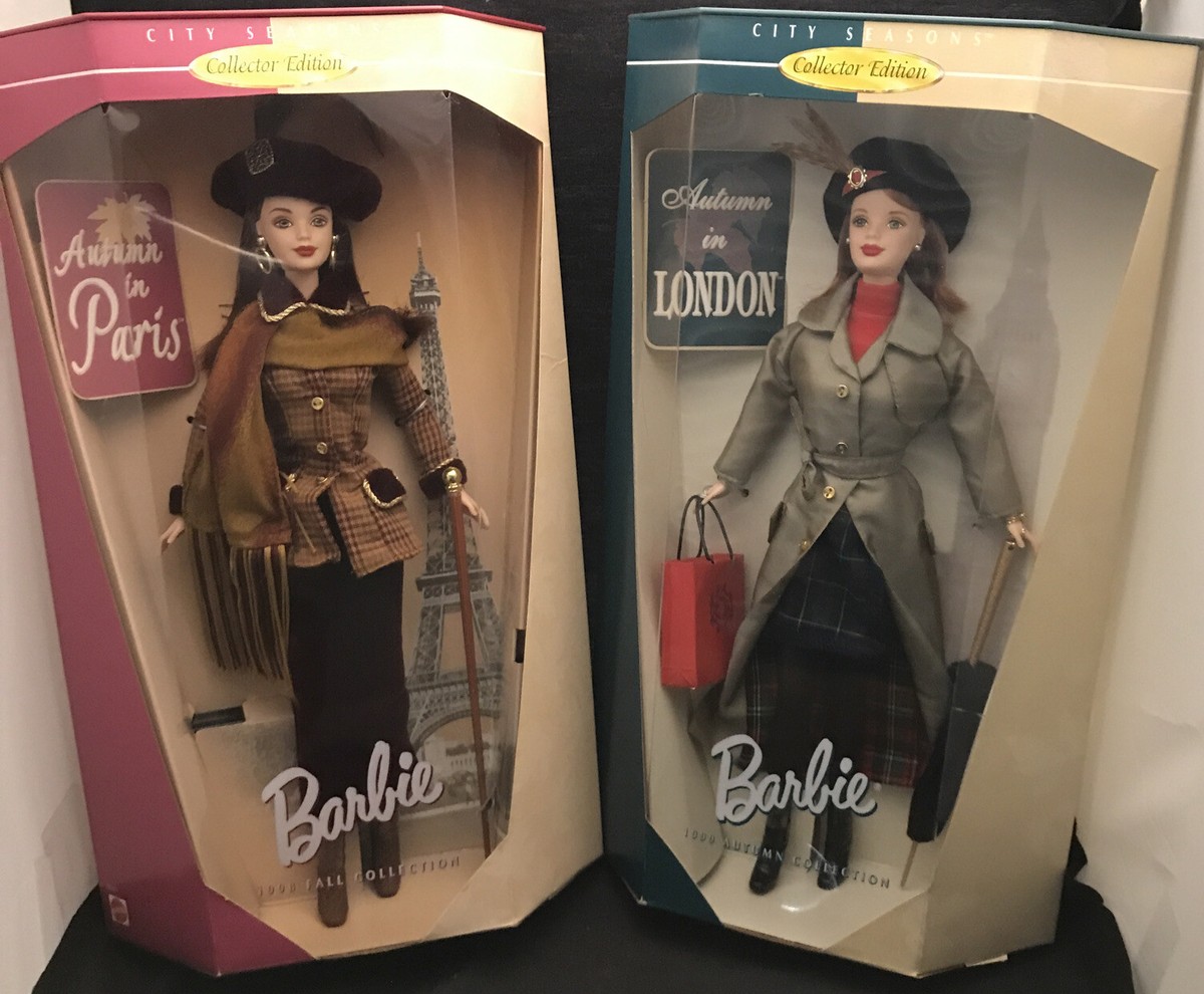 LOT OF 2 CITY SEASONS BARBIES~AUTUMN IN PARIS & AUTUMN IN LONDON
