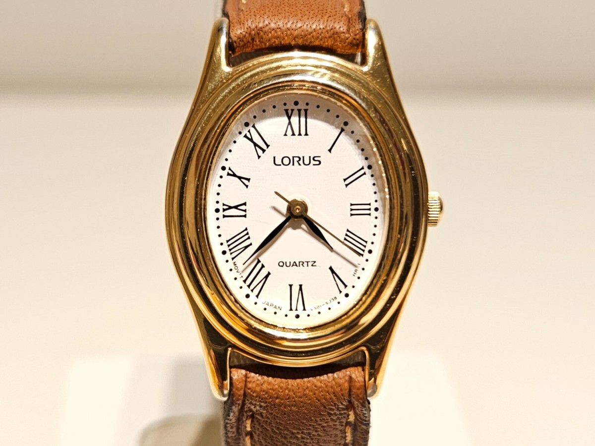 VINTAGE JAPAN GOLD PLATED SMALL OVAL LUXURY LADIES QUARTZ 
