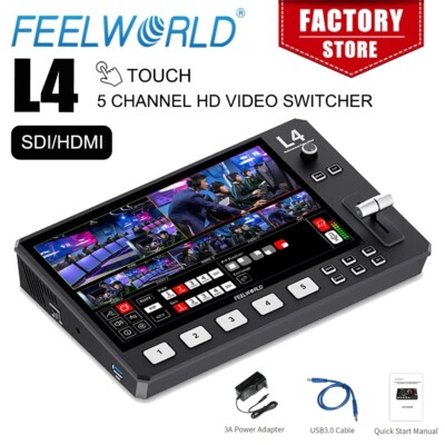 Feelworld L4 Multi-Camera Video Mixer Switcher 10.1