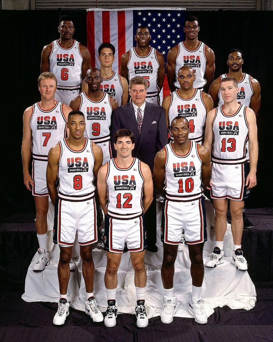 1992 USA DREAM TEAM 8X10 PHOTO BASKETBALL PICTURE BIRD MAGIC