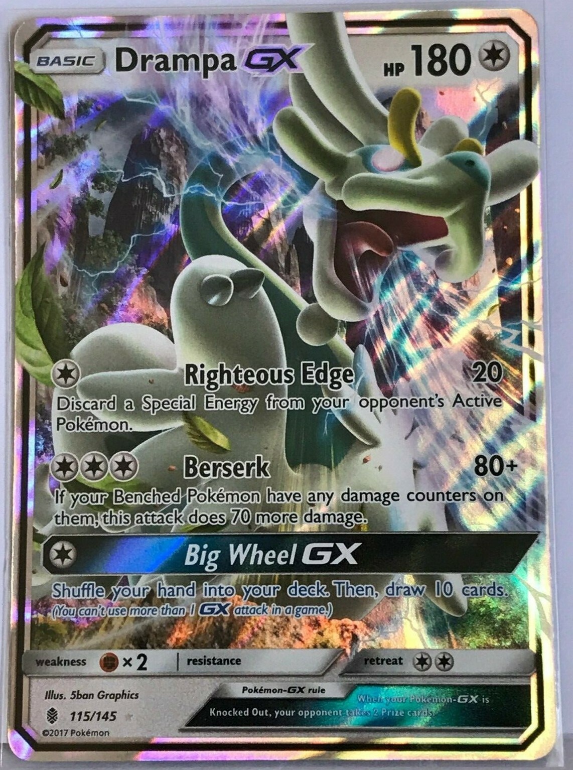 Drampa GX ULTRA RARE 115/145 Pokemon Sun Moon Guardians Rising TCG Card  Holo NM | eBay