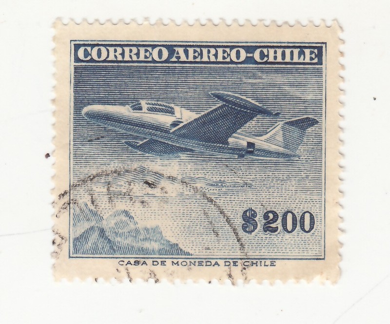 CHILE 1958. Beechcraft Monoplane "Morane Saulnier Paris I". Sc# C188. Used