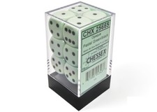 Chessex Opaque PASTEL Green with Black 12 Dice Set - 6 Sided - 16mm d6 Block