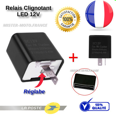 5 Relais Clignotants LED 2 Broches 12V - Réglable Vitesse Pour Moto Voiture