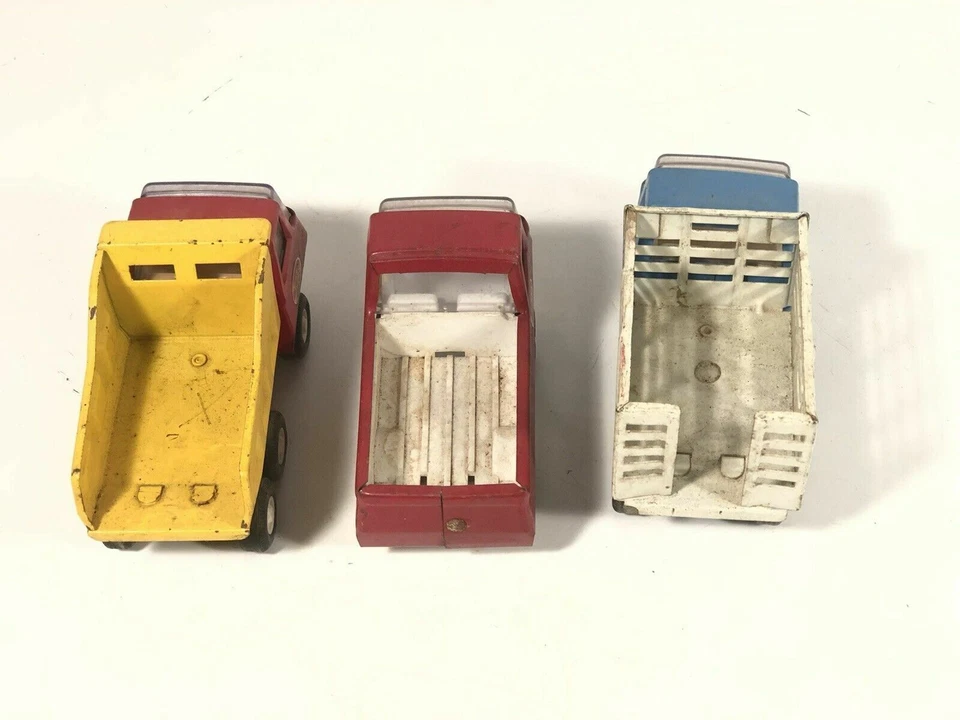 Tonka Econoline Vintage Pressato Acciaio Lotto Discarica Camion Pick-Up Paletti - Immagine 4 di 4