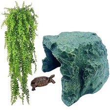 Reptile Rock Hideout CaveTortoise Hide CavesResin Hides ShelterReptile Green ...