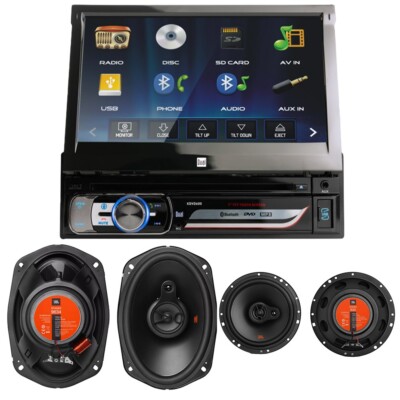 JBL 6x9'' & 6.5'' Car coax Speakers & XDVD600 Radio 7'' Flip-up CD/DVD Car Receiver
