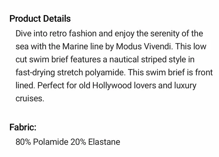 Bikini de natación Modus Vivendi rojo blanco marino a rayas corte bajo Speedo grande L Foto 3 de 3