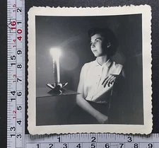 Young Woman Candle Light Long Exposure Time Lapse 1952 Photo Snapshot #5