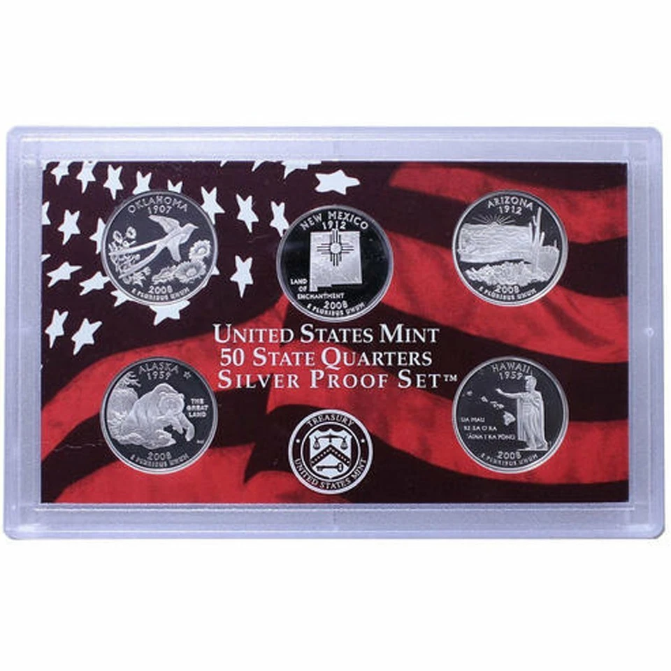 2008 S United States Mint ANNUAL 14 Coin SILVER Proof Set - Image 4 of 4