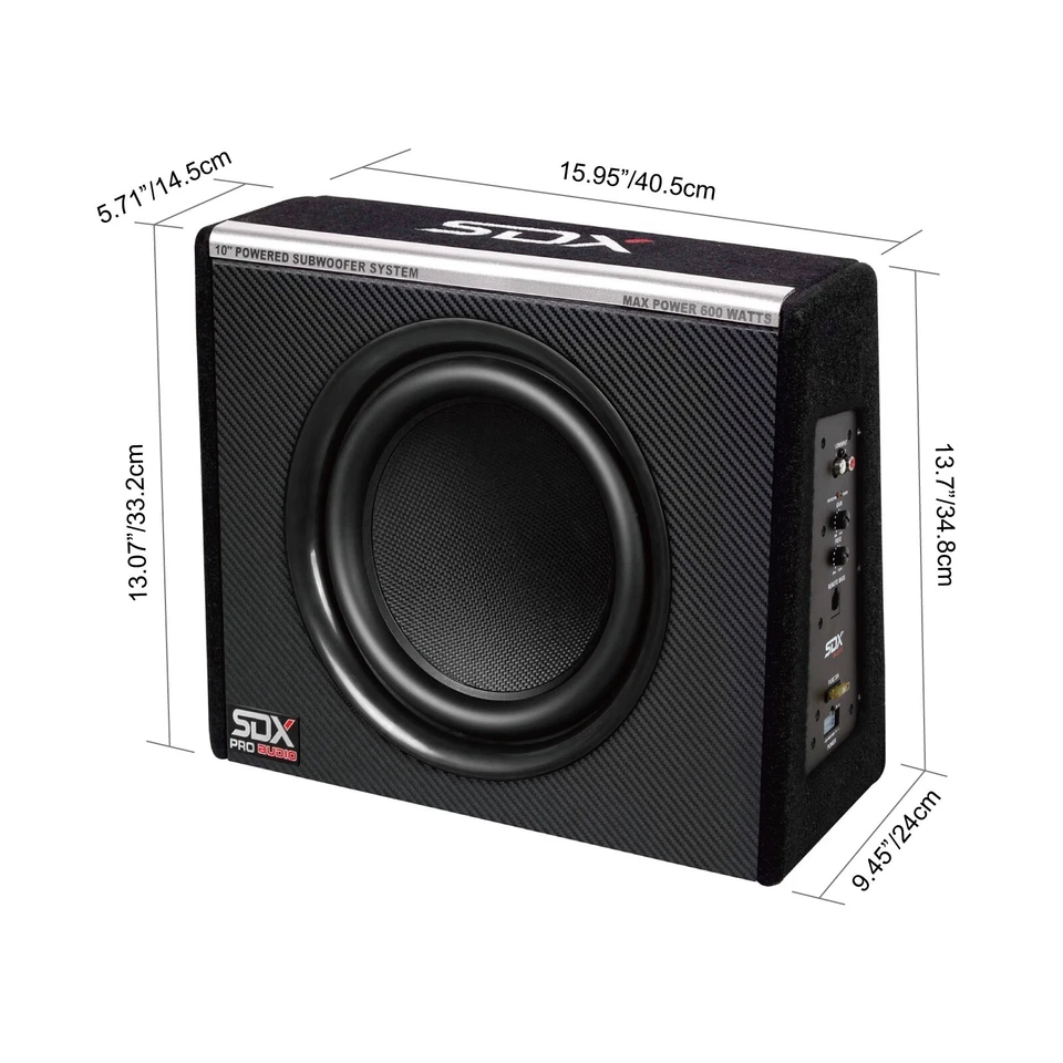 SDX Audio 10” Compact Active Subwoofer System Amplifier Preload Subwoofer - Image 4 of 4