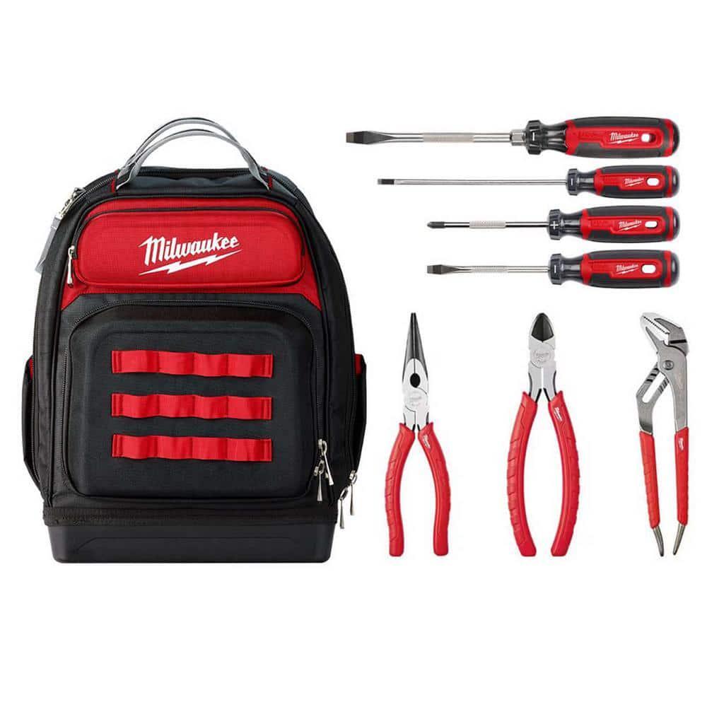 Ultimate Jobsite Black 15 in. Backpack with Screwdriver Cushion Grip Set (6-Piece) Ultimate Jobsite Black 15 in. Backpack with Screwdriver Cushion Grip Set (6-Piece)