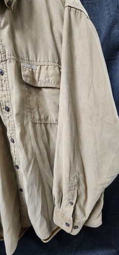 North River Outfitters Sueded Shirt Mens XL Beige Button Down Casual Long Sleeve - Picture 3 of 12