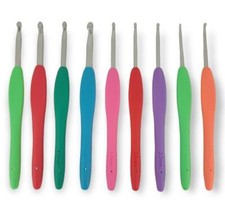 9 pcs Crochet Hooks 5.5" Set by Yonkey Monkey with Non-Sticking Ergonomic Handle