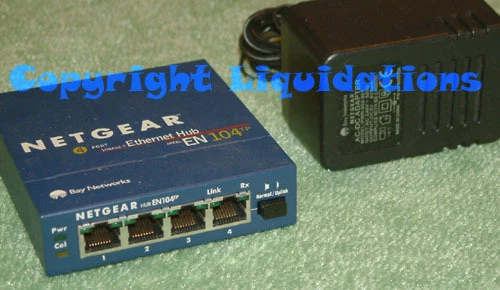 Netgear EN104 TP UK 4 Port 10Base-T Ethernet Network Hub with AC Adapter PSU