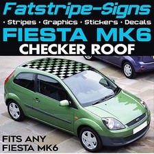 fits Ford Fiesta Graphics Stickers Stripes Decals ST Car Vinyl Mk6 CHECKER ROOF